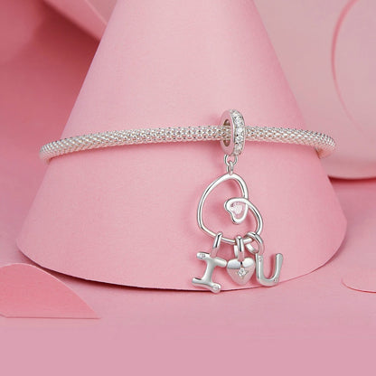 Jorrio Valentine's Day Romantic Heart I Love You Sterling Silver Charm