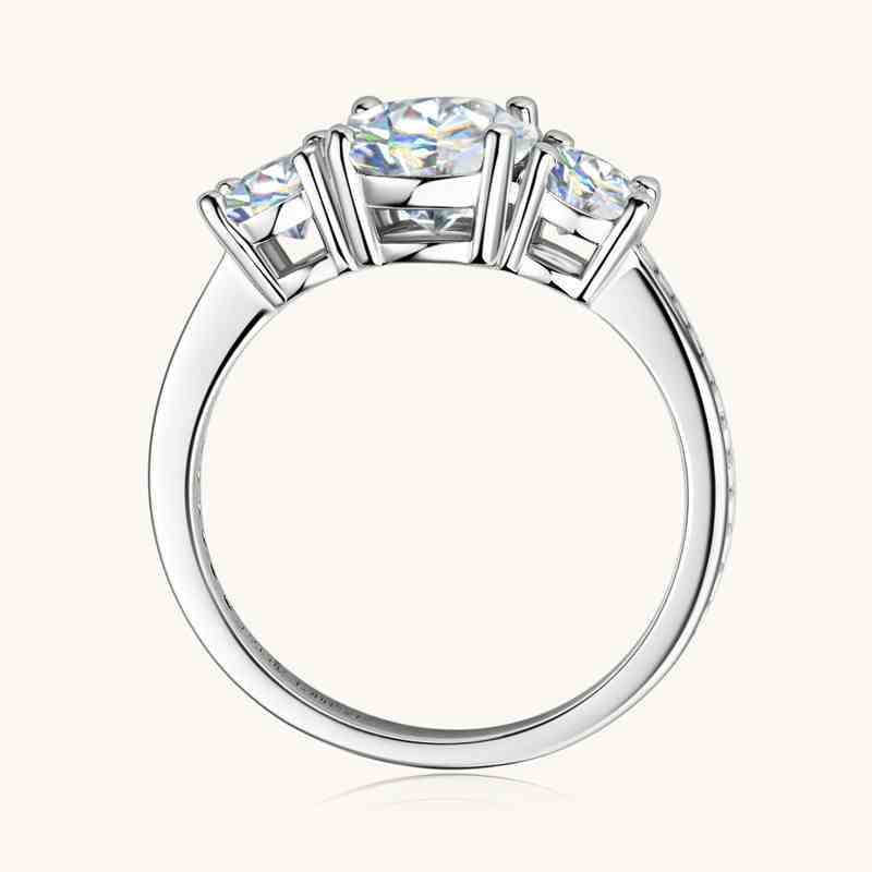Jorrio handmade 3ct round cut Moissanite sterling silver wedding engagement ring