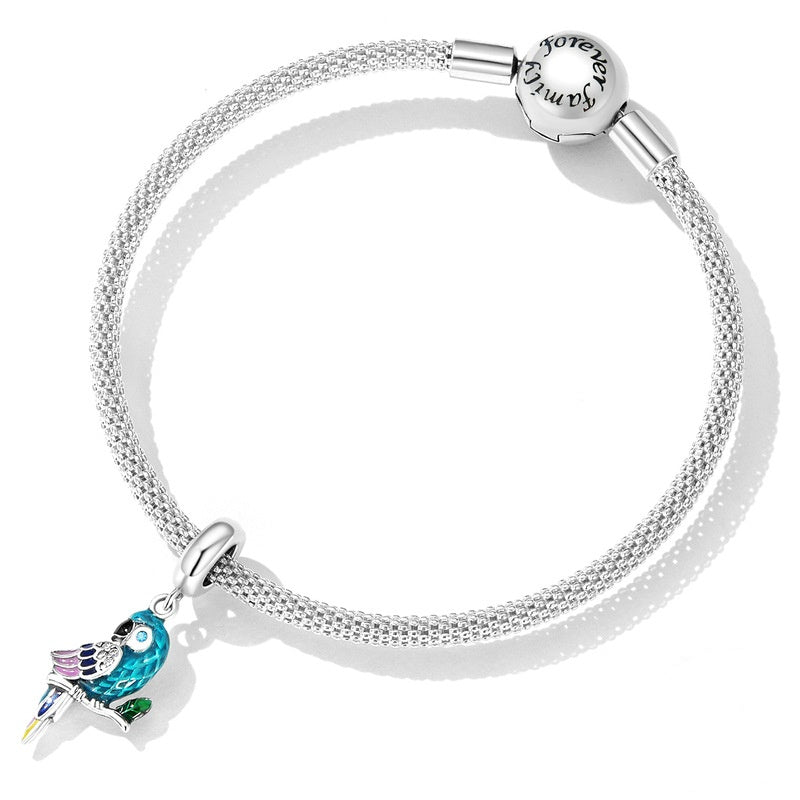 Jorrio Exquisite Feathered Animal Parrot Sterling Silver Charm