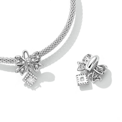 Jorrio Square Bow Positioning Sterling Silver Charm