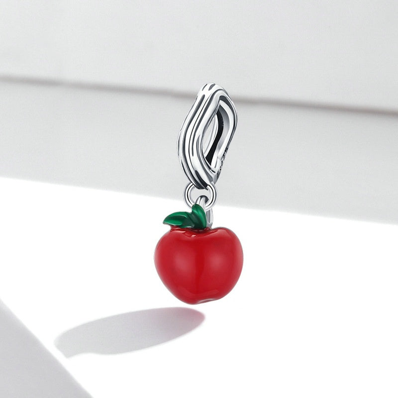 Jorrio Fashion Vintage Fruit Red Apple Sterling Silver Charm
