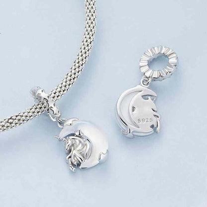 Jorrio handmade Moon Unicorn sterling silver charms