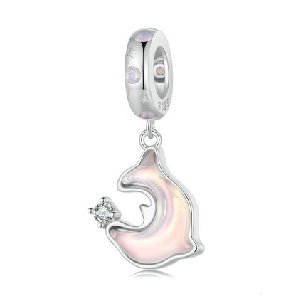 Jorrio Dreamy Sweet Pink Dolphin Sterling Silver Charm