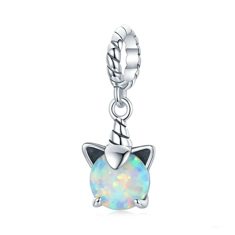 Jorrio Opal Aurora Unicorn Sterling Silver Charm