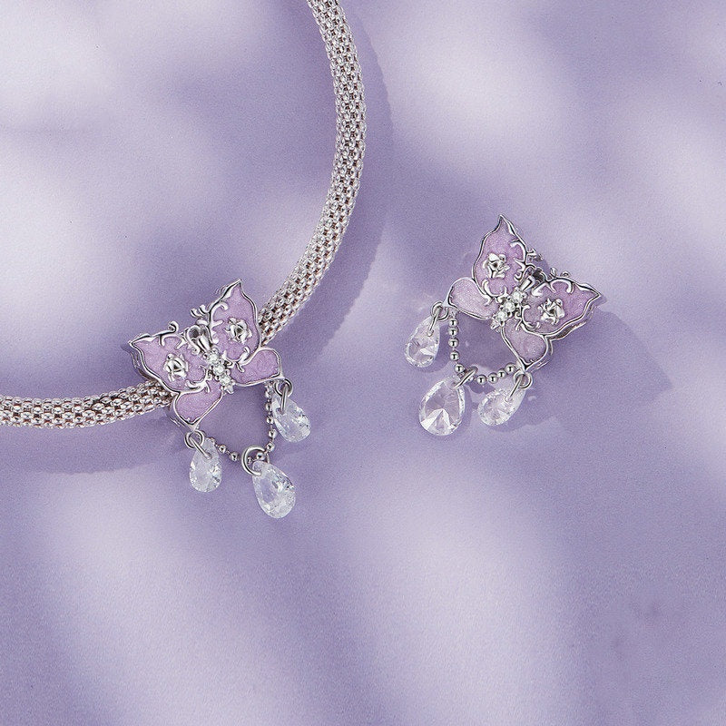 Jorrio Sweet Purple Butterfly Sterling Silver Charm