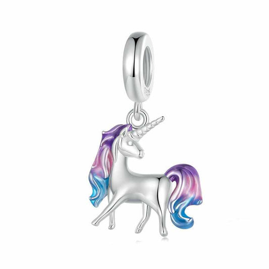 Jorrio handmade colorful Unicorn sterling silver charms