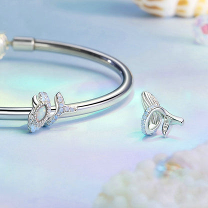 Jorrio Summer Opal Blue Whale Sterling Silver Charm