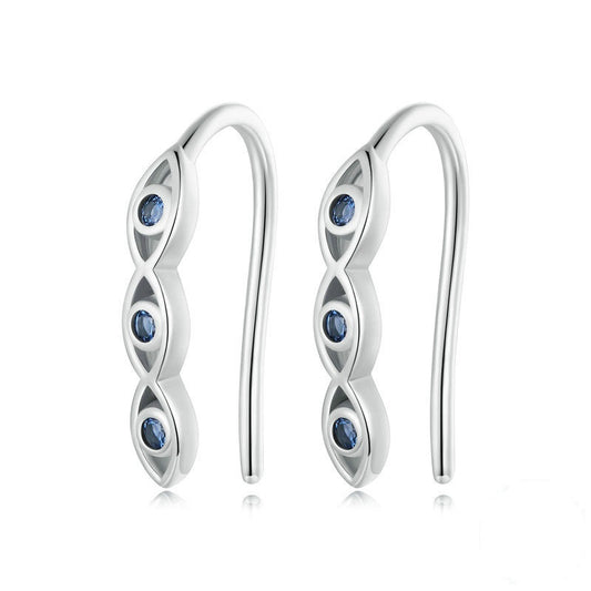 Jorrio Sapphire Devil's Eye Sterling Silver Earrings