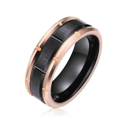 Jorrio handmade gold simple style trendy tungsten steel wedding men's band