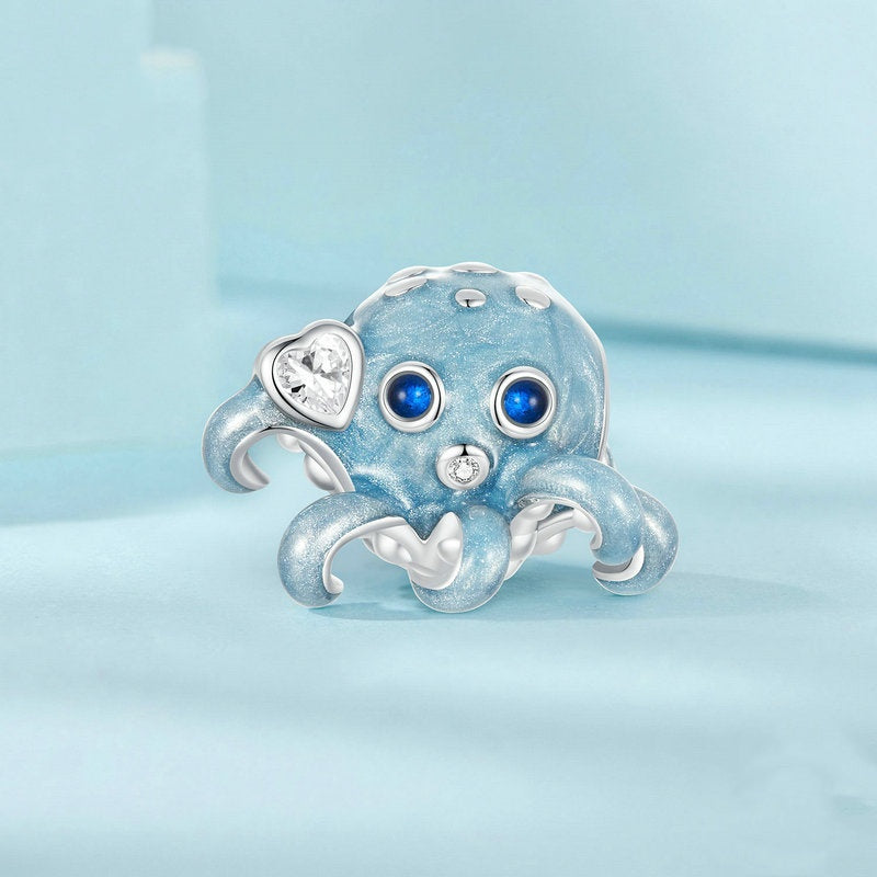 Jorrio Cute Playful Ocean Octopus Sterling Silver Charm