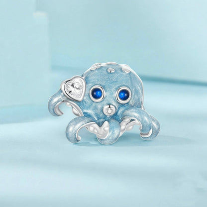 Jorrio Cute Playful Ocean Octopus Sterling Silver Charm