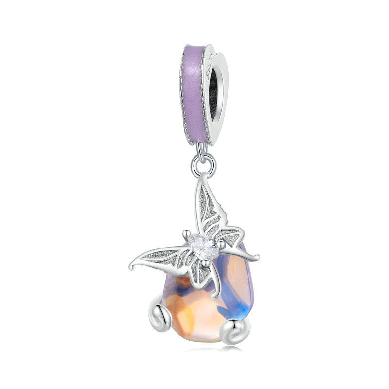 Jorrio Sweet Purple Butterfly Sterling Silver Charm