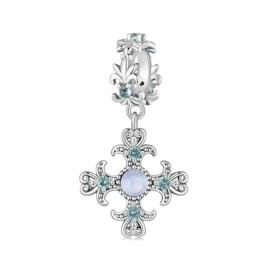 Jorrio Classic Vintage Iris Cross Sterling Silver Charm