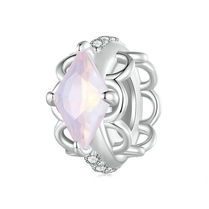 Jorrio Romantic Pink Lace Sterling Silver Charm