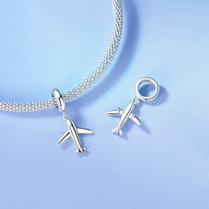 Jorrio Personalized Airplane Mini Sterling Silver Charm