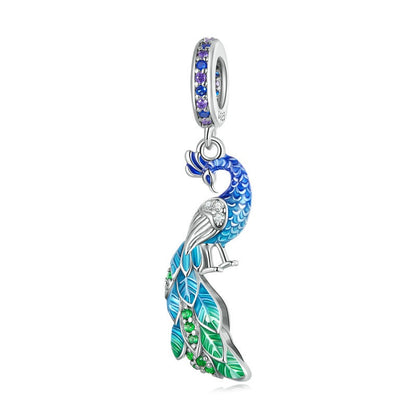 Jorrio Gradient Peacock Animal Sterling Silver Charm