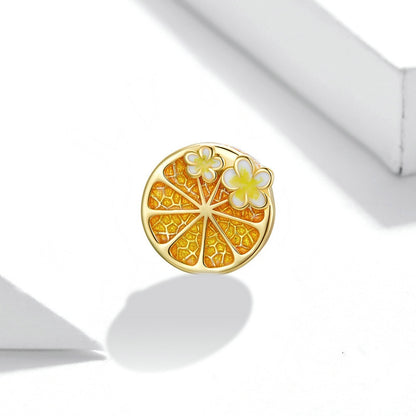 Jorrio Summer Fresh Fruit Cherry Blossom Lemon Sterling Silver Charm