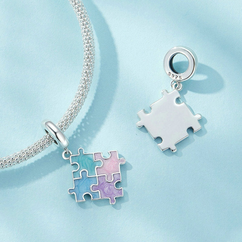 Jorrio Personalised Macaroon Puzzle Sterling Silver Charm