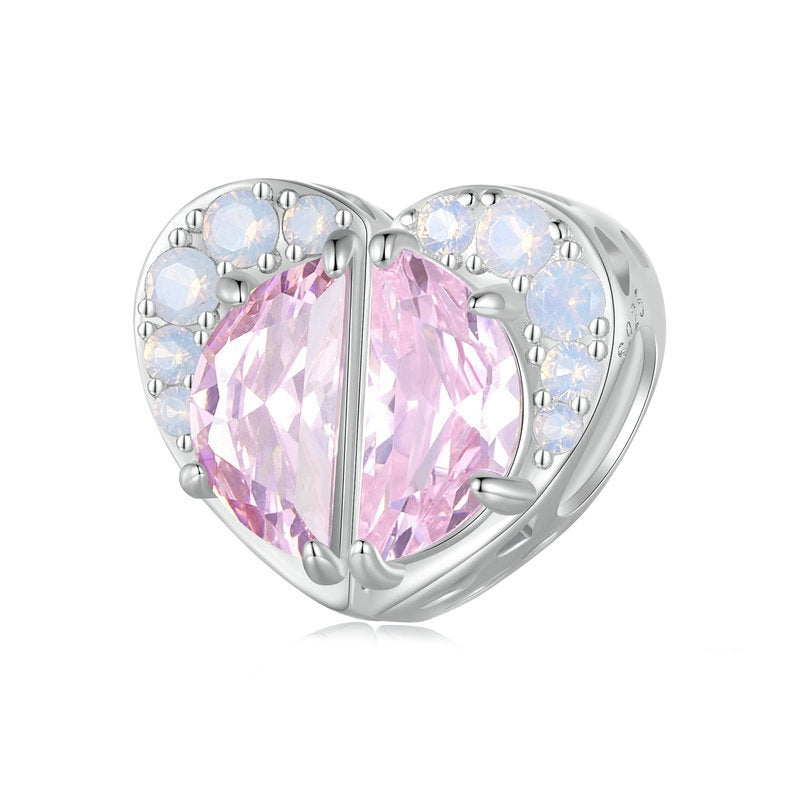 Jorrio Fantasy Detachable Pink Heart Sterling Silver Charm