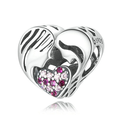 Jorrio Love Silhouette Openwork Sterling Silver Charm