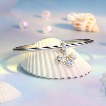 Jorrio Ocean Shell Beads Starfish Turtle Sterling Silver Charm