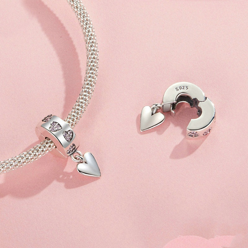 Jorrio Simple Heart Locator Buckle  Sterling Silver Charm