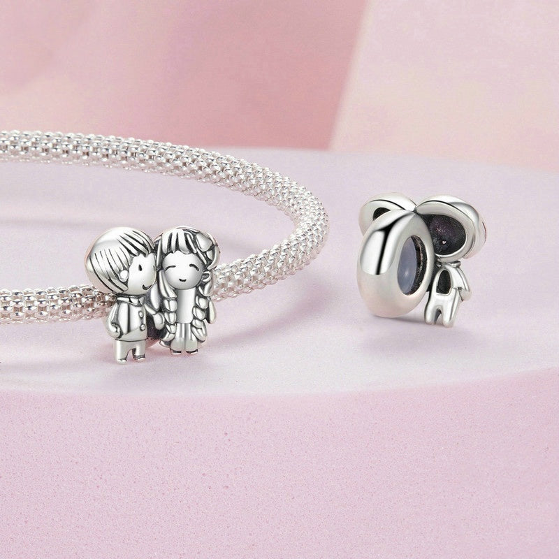 Jorrio Cute Little Boy Girl Locator Sterling Silver Charm