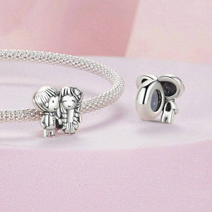 Jorrio Cute Little Boy Girl Locator Sterling Silver Charm