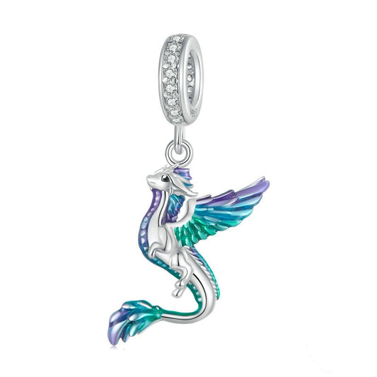 Jorrio Mystic Colourful Gradient Animal Flying Dragon Sterling Silver Charm