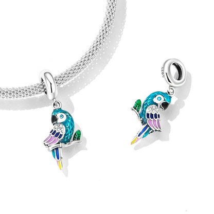 Jorrio Exquisite Feathered Animal Parrot Sterling Silver Charm