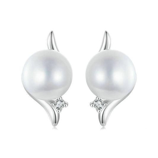 Jorrio Elegant Natural Freshwater Pearl Sterling Silver Earrings