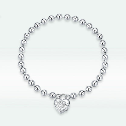 Jorrio Heart Shaped Round Bead Vintage Sterling Silver Bracelet