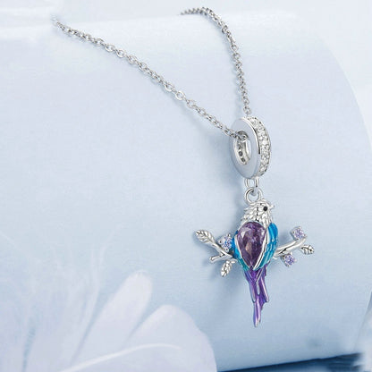 Jorrio Fashion Twig Kingfisher Animal Sterling Silver Charm