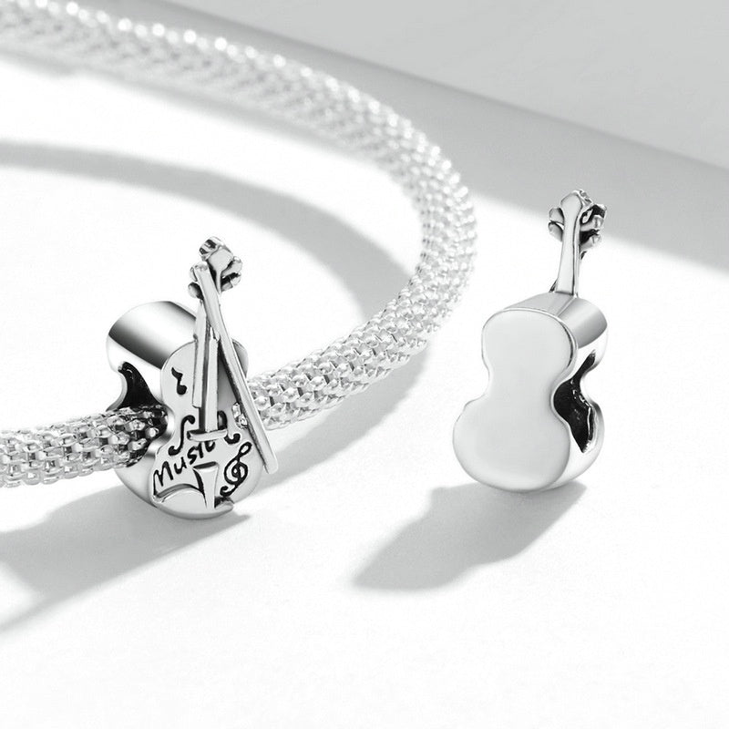 Jorrio Elegant Vintage Violin Sterling Silver Charm