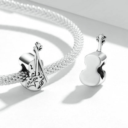 Jorrio Elegant Vintage Violin Sterling Silver Charm