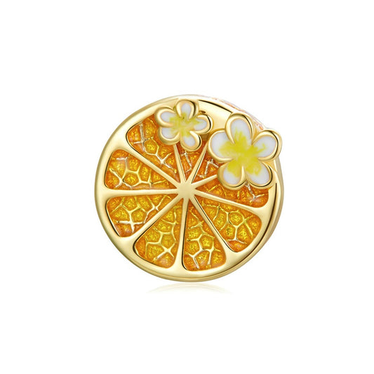 Jorrio Summer Fresh Fruit Cherry Blossom Lemon Sterling Silver Charm