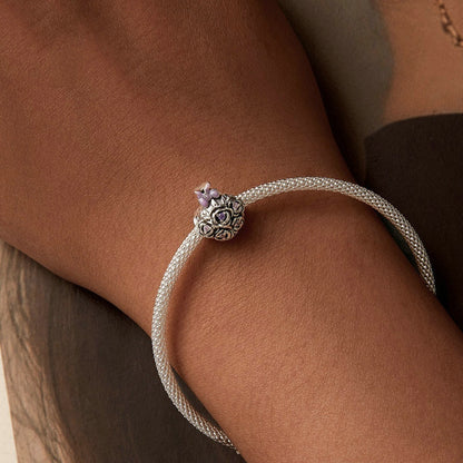 Jorrio Romantic Rose Hand Bouquet Sterling Silver Charm