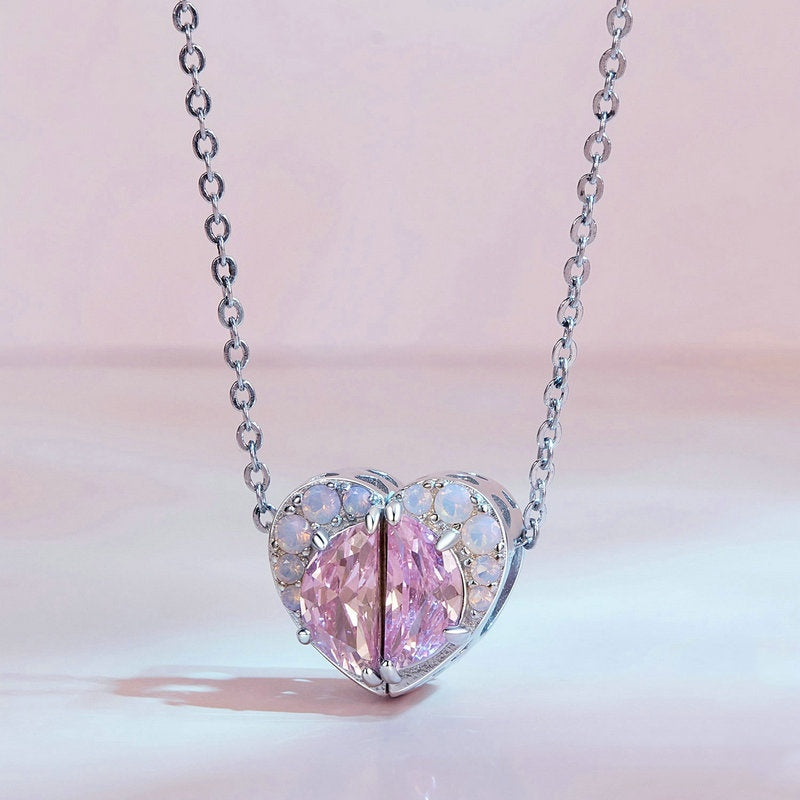 Jorrio Fantasy Detachable Pink Heart Sterling Silver Charm