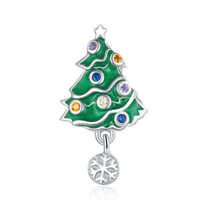 Jorrio Handmade Colourful Christmas Tree Sterling Silver Charms