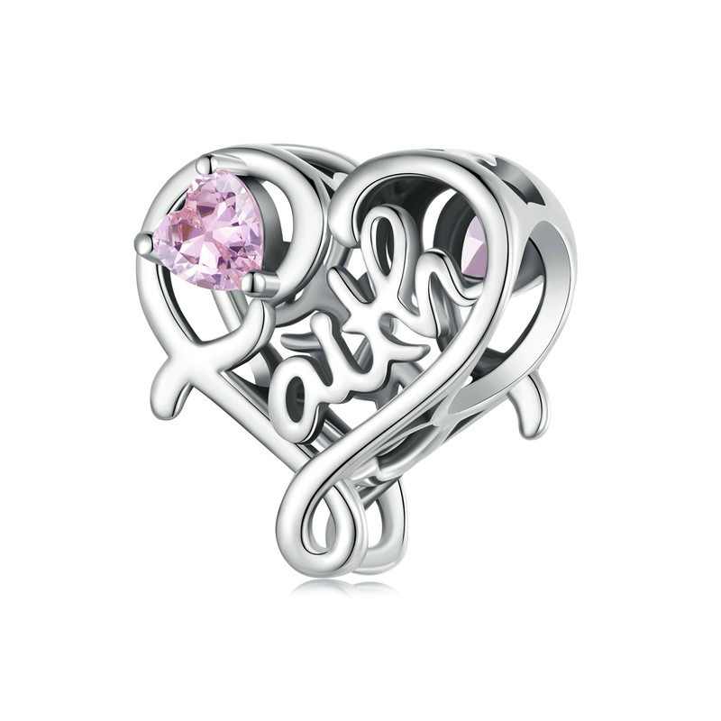 Jorrio Heart Vintage Skeleton Faith Sterling Silver Charm