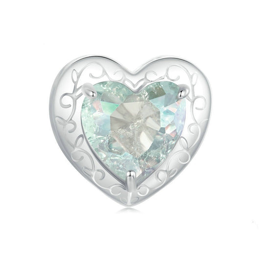 Jorrio Fresh Green Heart Unicorn Sterling Silver Charm