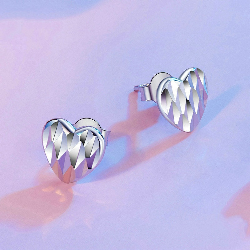 Jorrio Classic Heart Sterling Silver Earrings