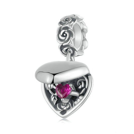 Jorrio Romantic Rose Proposal Box Sterling Silver Charm