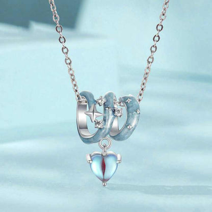 Jorrio Romantic Star Moonstone Blue Starry Night Sterling Silver Charm
