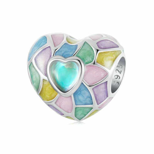 Jorrio Dreamy Girl Heart Neon Sterling Silver Charm