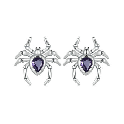 Jorrio Halloween Dark Style Spider Sterling Silver Earrings