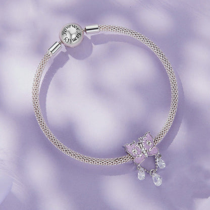 Jorrio Sweet Purple Butterfly Sterling Silver Charm
