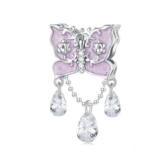 Jorrio Sweet Purple Butterfly Sterling Silver Charm