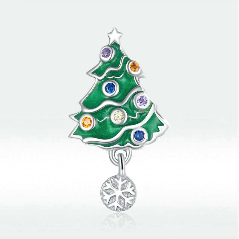 Jorrio Handmade Colourful Christmas Tree Sterling Silver Charms