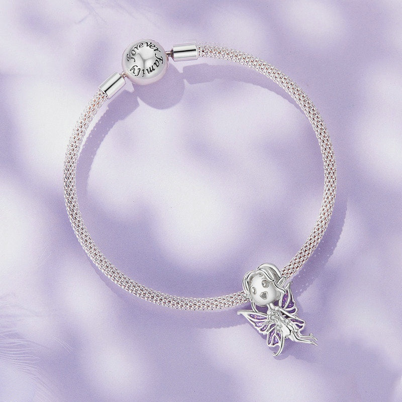 Jorrio Cute Sweet Girl Butterfly Genie Sterling Silver Charm